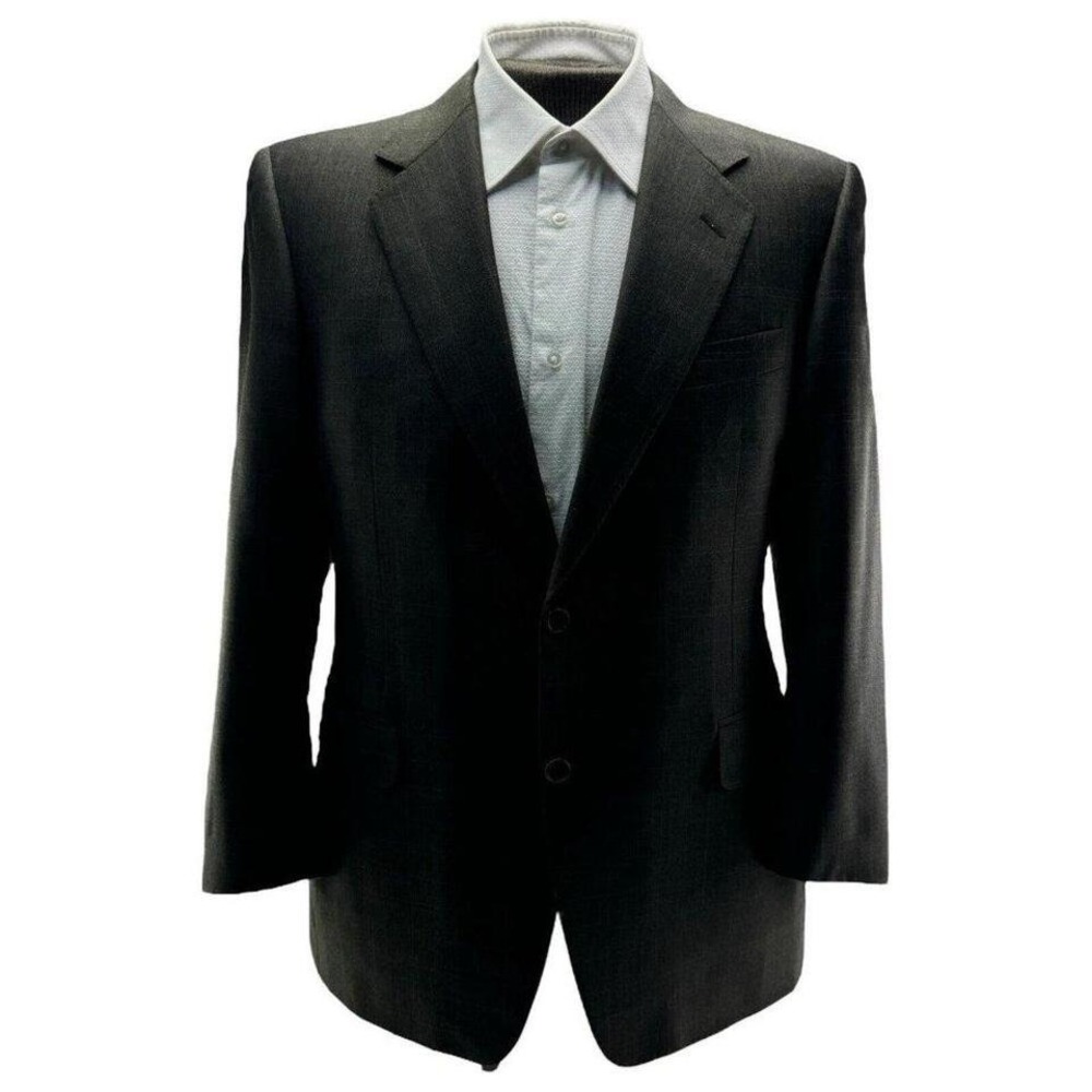Samuelsohn‎ Dusted Gray Check Super 120 Wool 2 Button/Vent Blazer Mens Size 41R